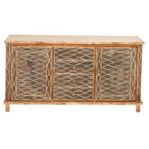 Bone Inlay Rombos Pattern 4 Drawer 2 Door Sideboard Cabinet Sepia